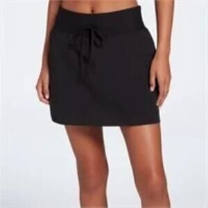 NWT CALIA Women's Journey Cargo Black Mid‎ Rise Skort Large